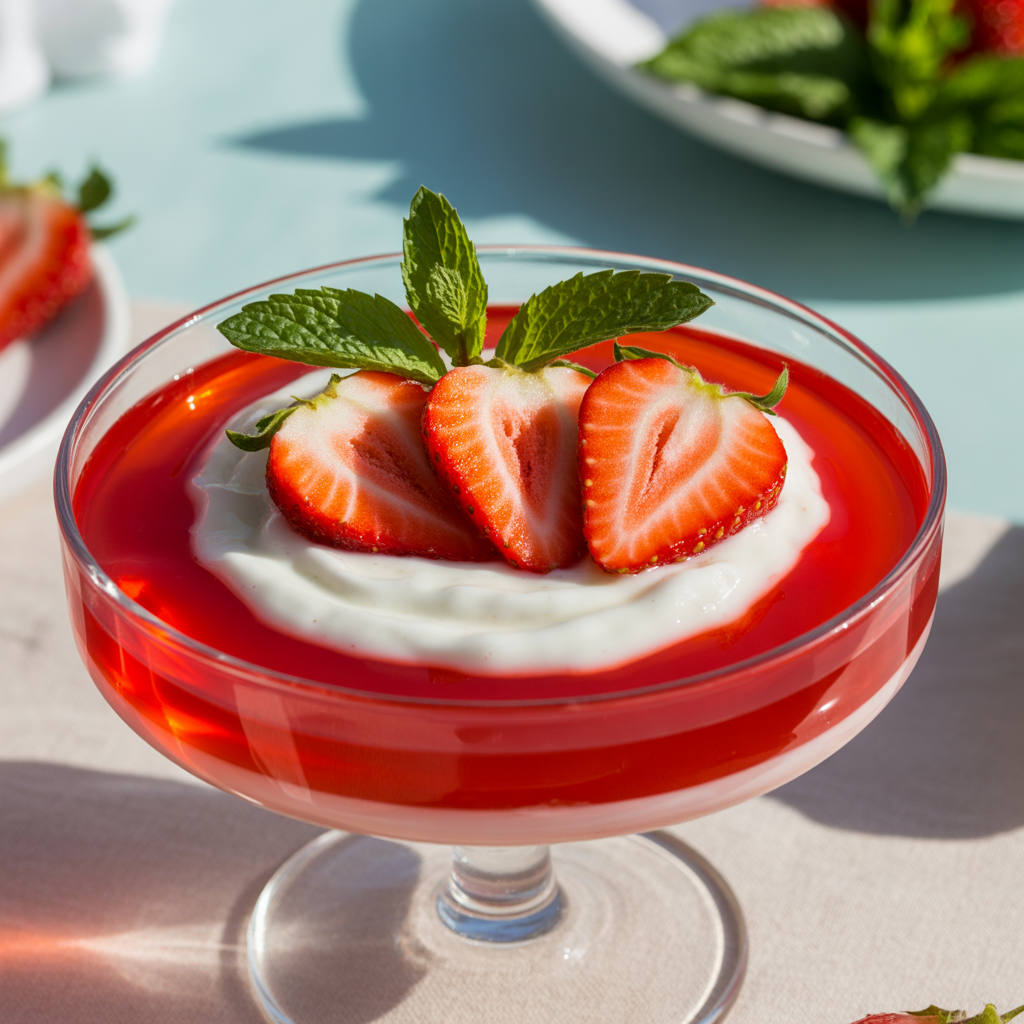 Strawberry Jello with Condensed Milk