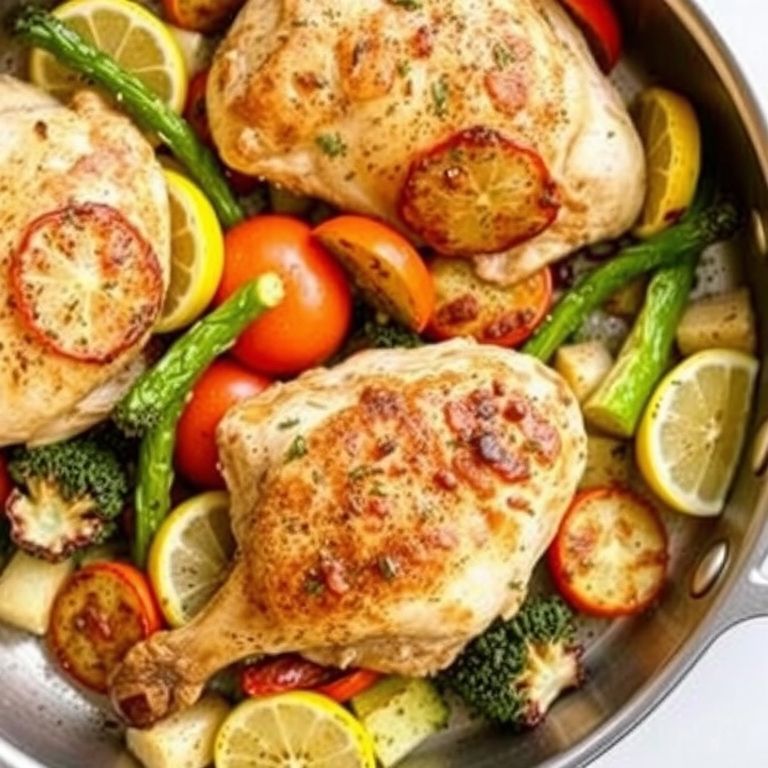 One-Pan Lemon Herb Roasted Chicken and Veggies