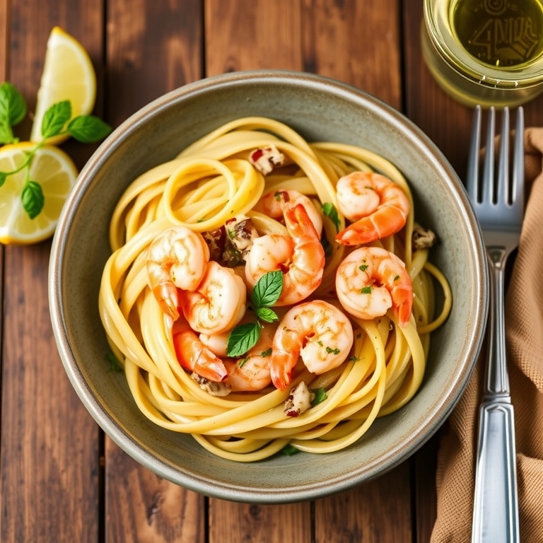 Quick Shrimp Scampi with Linguine